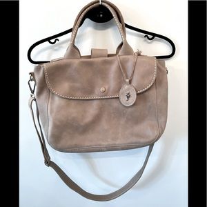 ROOTS LEATHER CROSSBODY SATCHEL